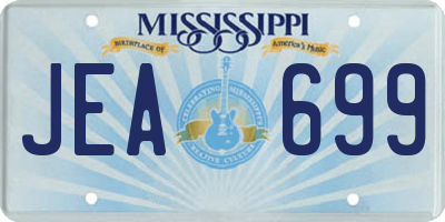 MS license plate JEA699