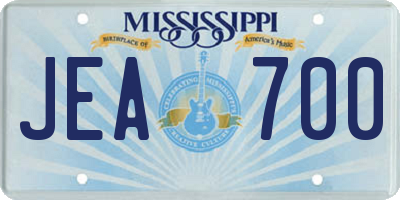 MS license plate JEA700