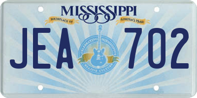 MS license plate JEA702