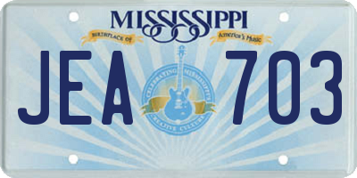 MS license plate JEA703