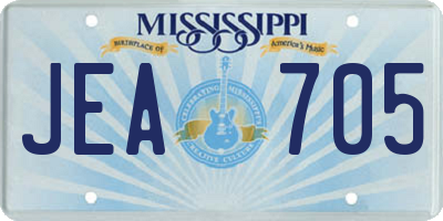 MS license plate JEA705