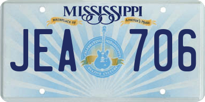 MS license plate JEA706