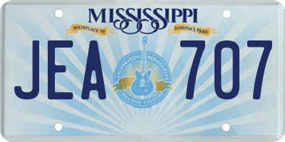 MS license plate JEA707