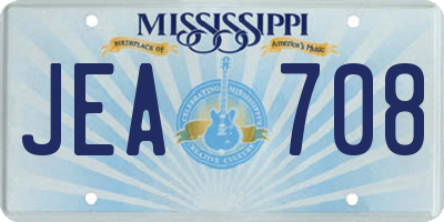 MS license plate JEA708