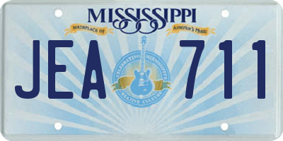 MS license plate JEA711