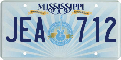 MS license plate JEA712