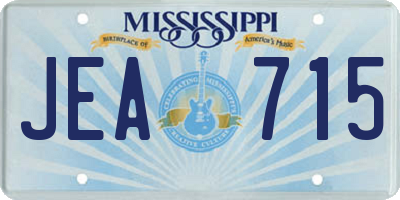 MS license plate JEA715