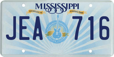 MS license plate JEA716