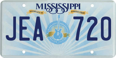 MS license plate JEA720
