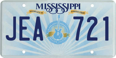 MS license plate JEA721