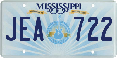 MS license plate JEA722