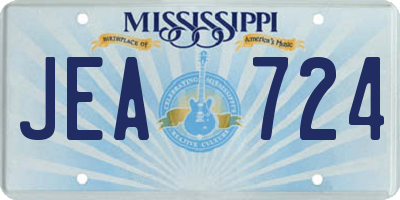 MS license plate JEA724