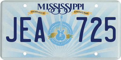 MS license plate JEA725