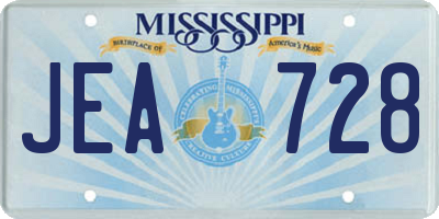 MS license plate JEA728