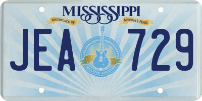 MS license plate JEA729