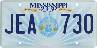 MS license plate JEA730