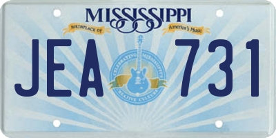 MS license plate JEA731
