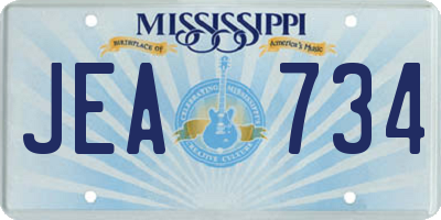 MS license plate JEA734
