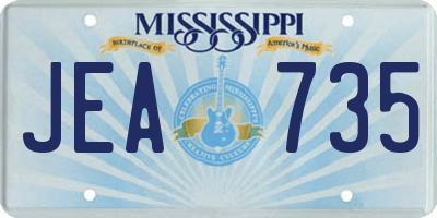 MS license plate JEA735