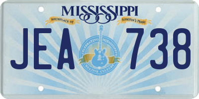 MS license plate JEA738