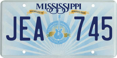 MS license plate JEA745