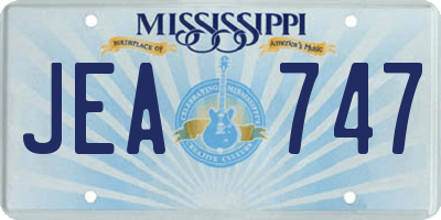 MS license plate JEA747