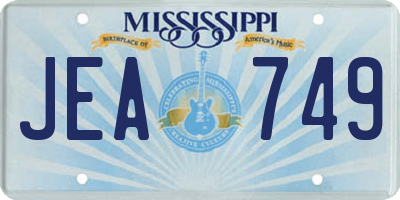 MS license plate JEA749