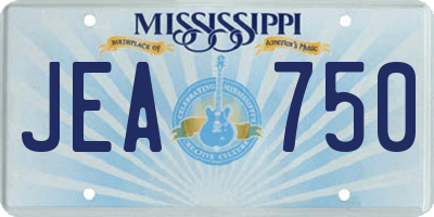 MS license plate JEA750