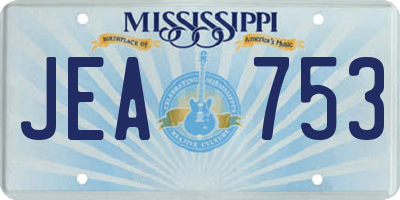 MS license plate JEA753