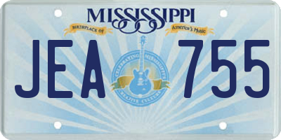 MS license plate JEA755