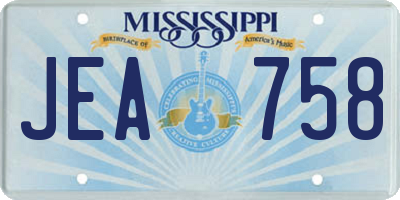 MS license plate JEA758