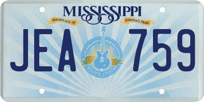 MS license plate JEA759