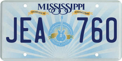 MS license plate JEA760