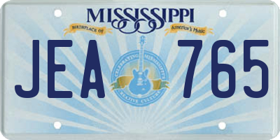 MS license plate JEA765