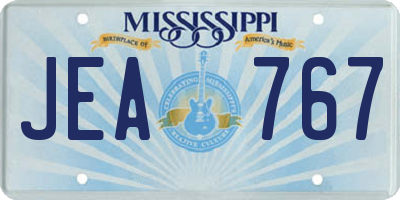 MS license plate JEA767