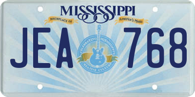 MS license plate JEA768
