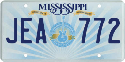 MS license plate JEA772