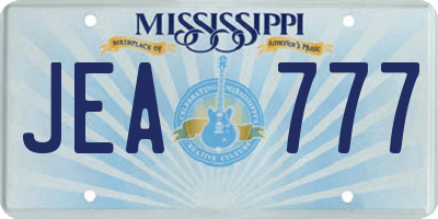 MS license plate JEA777