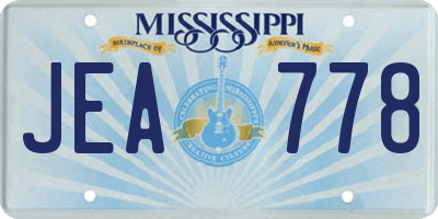 MS license plate JEA778