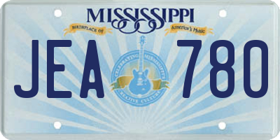 MS license plate JEA780
