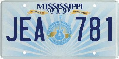 MS license plate JEA781