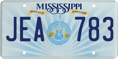 MS license plate JEA783