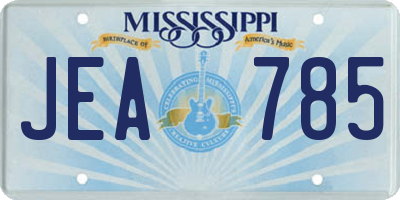 MS license plate JEA785