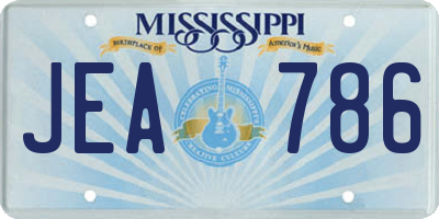 MS license plate JEA786