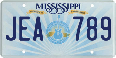 MS license plate JEA789