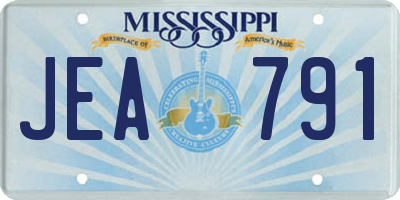 MS license plate JEA791