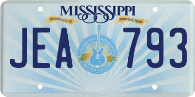 MS license plate JEA793