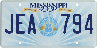 MS license plate JEA794