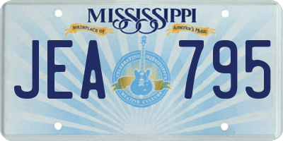 MS license plate JEA795