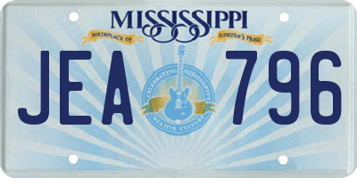 MS license plate JEA796